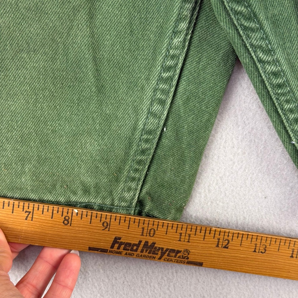 Vintage 90s Levi's 580 Baggy Jean Shorts Mens 30 Green Denim Orange Tab USA Made - Picture 11 of 12